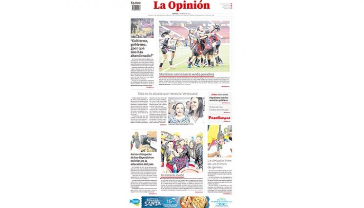 Portada del domingo, 24 de marzo de 2024