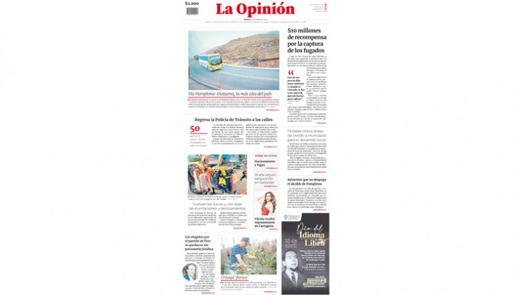 Portada del martes, 23 de abril de 2024