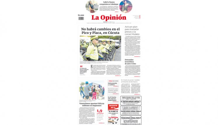 Portada del miércoles, 24 de abril de 2024