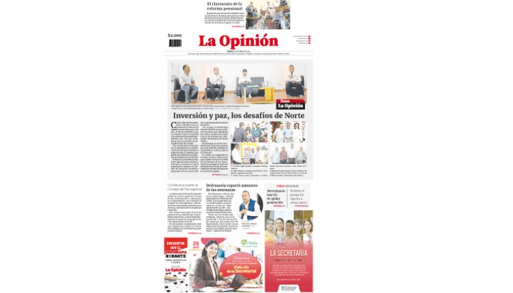 Portada del viernes, 26 de abril de 2024