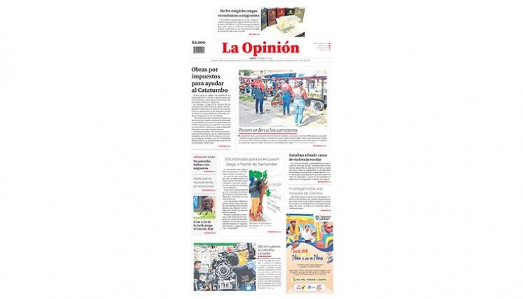 Portada del sábado, 27 de abril de 2024
