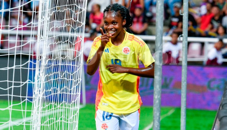 Linda Caicedo en el amistoso con Venezuela. Foto FCF