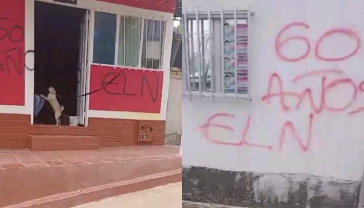 Aparecieron grafitis alusivos al Eln