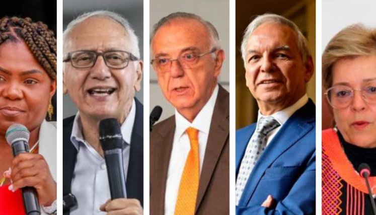 Francia Márquez, Guillermo Alfonso Jaramillo, Iván Velásquez, Ricardo Bonilla y Gloria Inés Ramírez