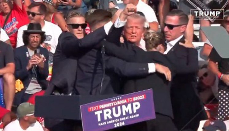 ataque en pensilvania en campaña de Donald Trump
