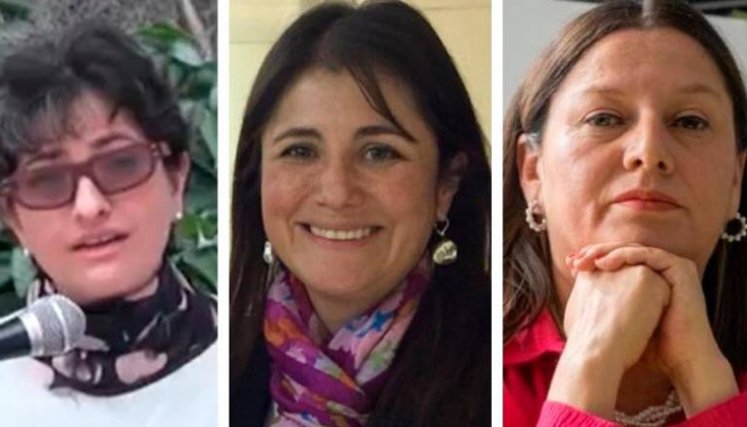Dora Lucy Arias Giraldo, Iris Marín Ortíz y Jomary Liz Ortegón.