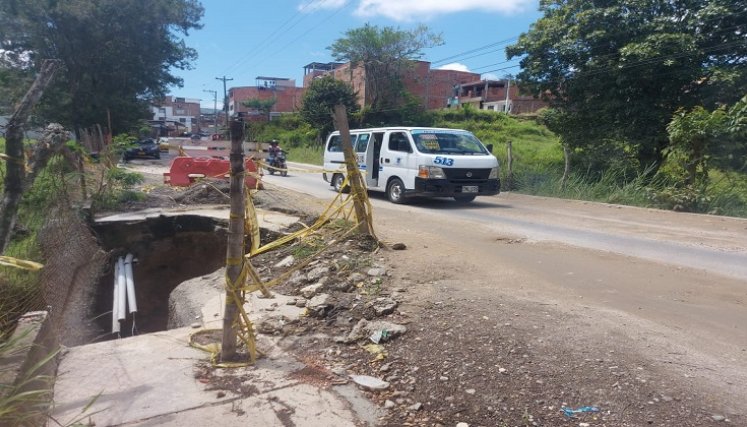 Los trabajos del muro de contención en el sector El Ramal no se ha construido debido a exigencias de una familia./ Foto: Javier Sarabia/La Opinión