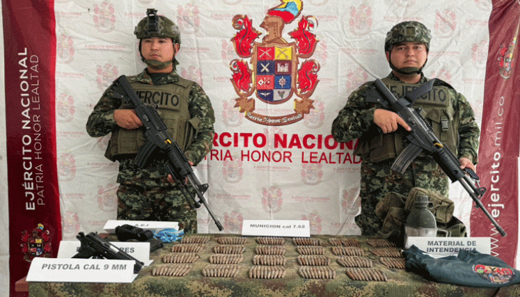 Ejército Nacional, incautación tras combate con ELN