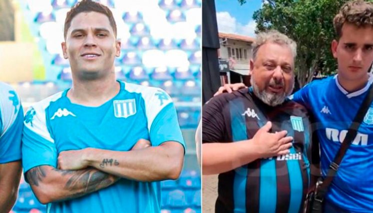 ¡Enorme gesto! Juanfer Quintero les dio entradas a un padre y su hijo para ver a Racing en la final de Copa Sudamérica