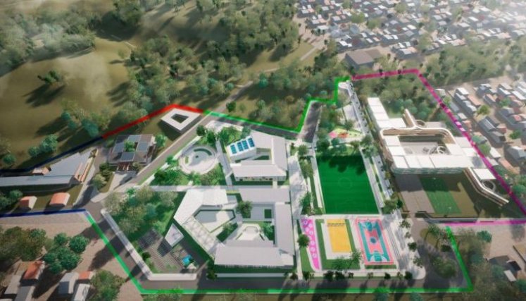 La universidad estará rodeada por un megacolegio y un centro de atención para niños y adultos mayores. Fotos Cortesía para La Opinión
