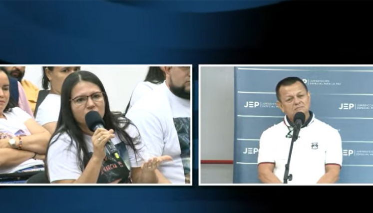 Neyda Clavijo increpó a Jorge Eliécer Torres, compareciente en el caso de la ejecución de su padre Carmen Ángel Clavijo.