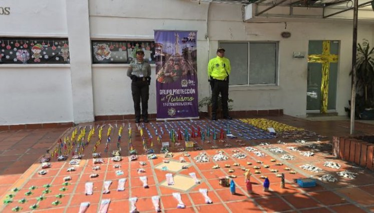Policía incautó pólvora en el centro./Foto cortesía