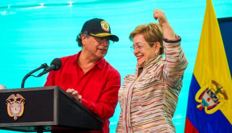 El presidente Gustavo Petro al anunciar el  monto del salario mínimo para 2025/Foto Colprensa