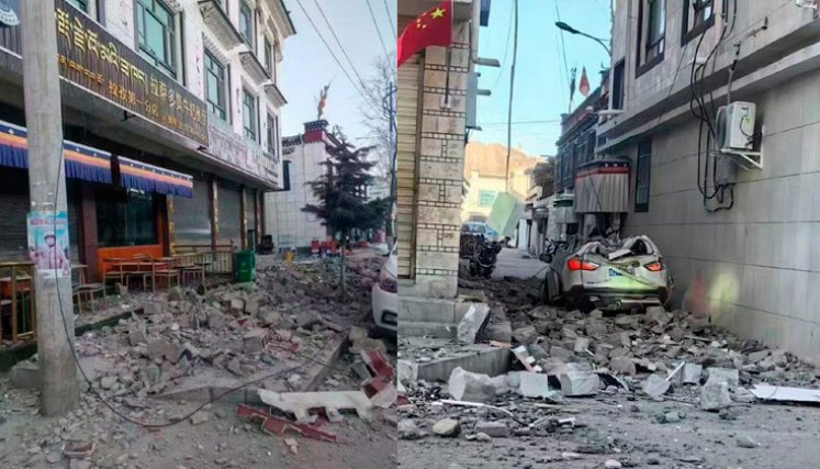 Terremoto Tíbet. Foto tomada de @RSierraNorte