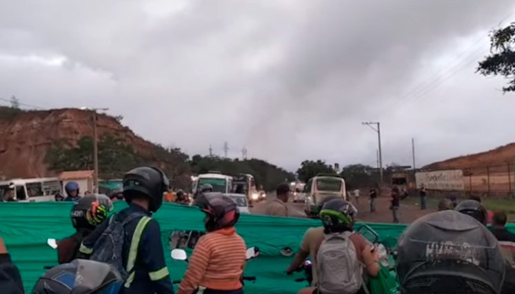 Bloqueo en Urimaco. Foto: captura de pantalla 