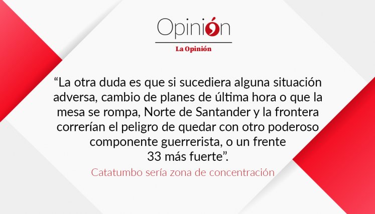 Catatumbo sería zona de concentración