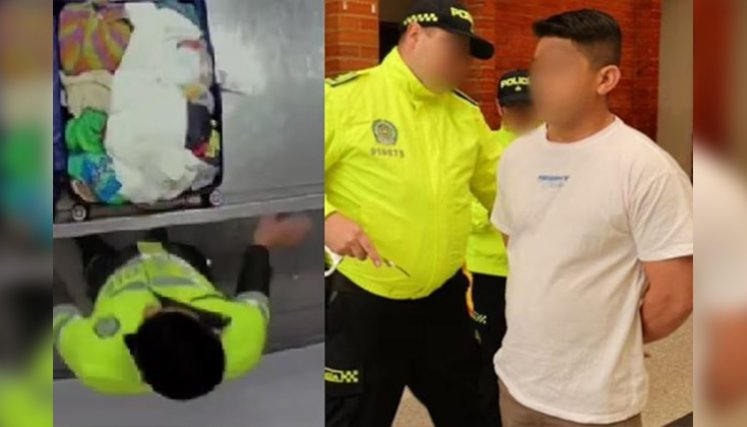 Así cayó el policía que robaba pertenencias a pasajeros en aeropuerto El Dorado. / Foto: Cortesía.