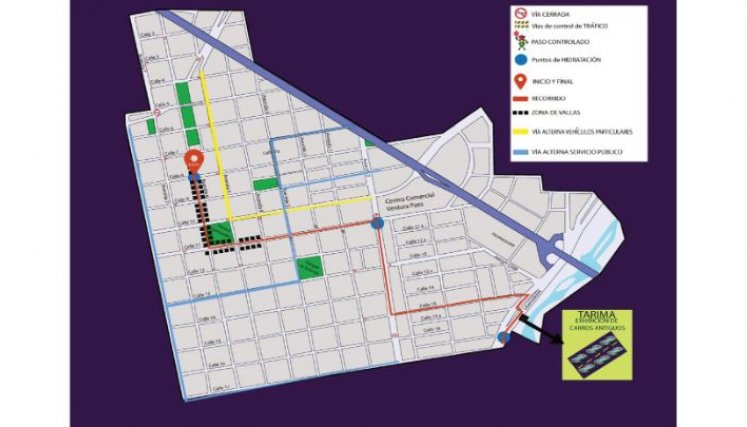 Recorrido del desfile de autos antiguos/Foto cortesía