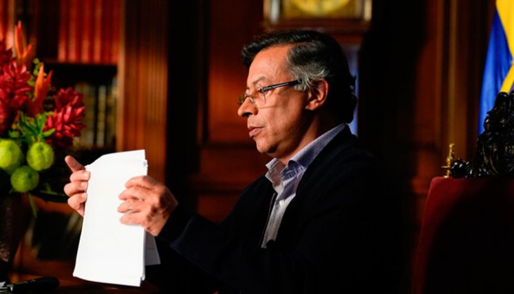 El presidente, Gustavo Petro, en alocución nacional