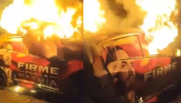 Atentado carro Abelardo de la Espriella. 