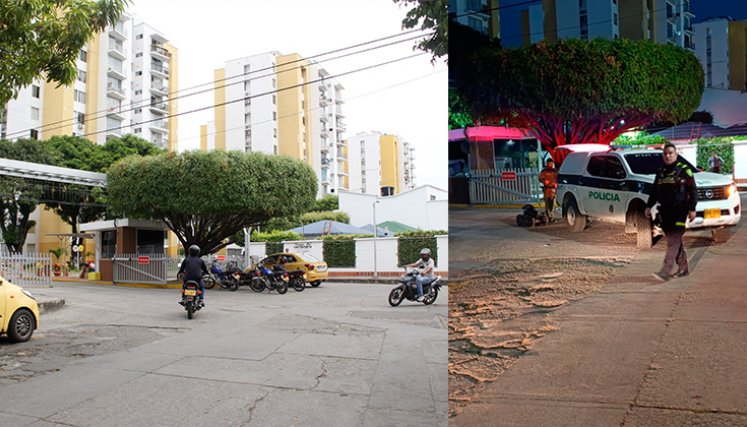 La Policía acordonó la entrada principal de las torres, mientras duró la inspección del paquete.  Fotos: Cortesía y Stefany Peñaloza.