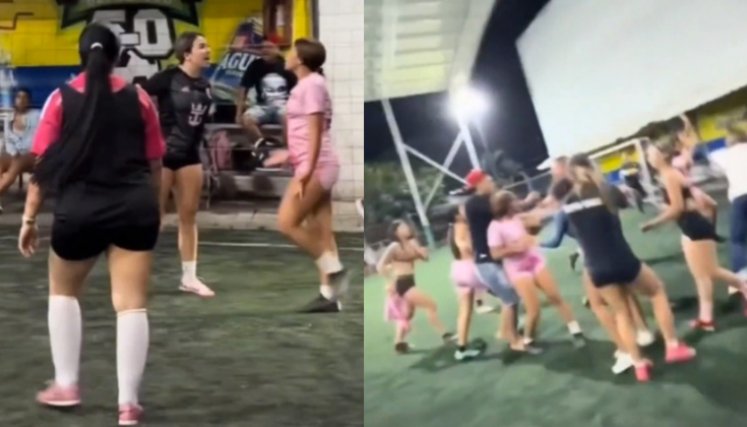 Video: partido femenino terminó en tremenda riña en una cancha de Cali