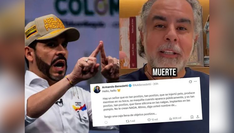 “Tan postizo que se injertó pelo y tiene silicona”: Los bajos ataques de Benedetti contra el candidato De la Espriella