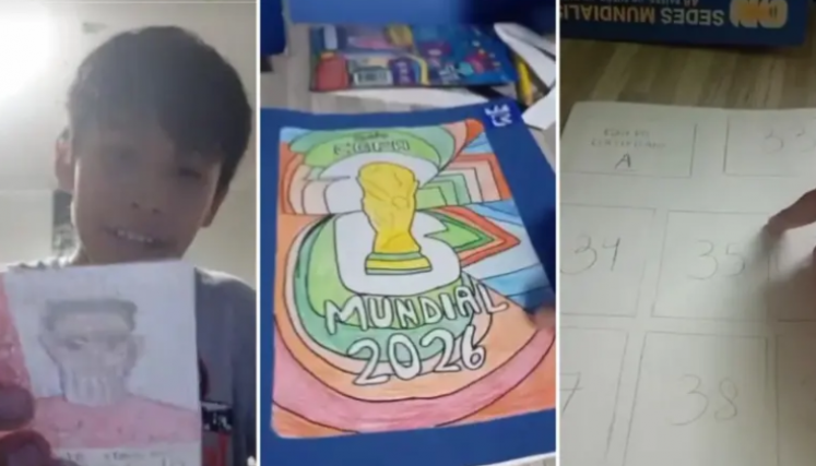 Niño armó el Panini. Captura de video de redes sociales @creativo_huggy01
