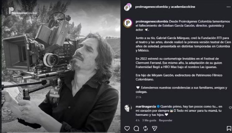 Sobrino de Gabriel García Márquez, Esteban Garzón. Foto: captura