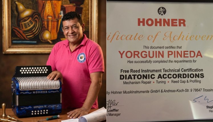 El cucuteño que afinó sueños: Yorguin Pineda fue certificado por Hohner Alemania.