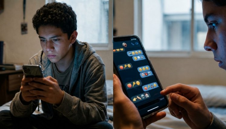 Lenguaje de jóvenes, emojis. Ilustraciones creadas con Gemini y ChatGpt