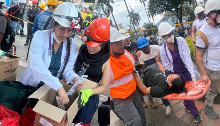 Una experiencia imborrable: la cucuteña que estudia Medicina y ayudó a salvar vidas tras el terremoto en Pereira