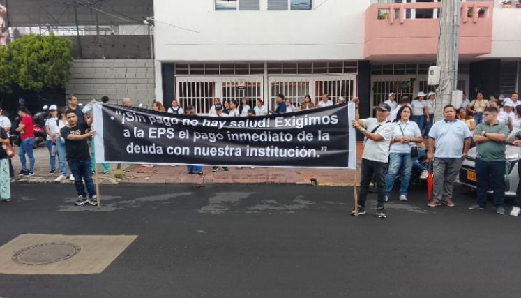 Los sindicatos les exigieron a las EPS y al mismo Gobierno que agilice los pagos a los Hospitales e IPS./Foto: Orlando Carvajal/La Opinión