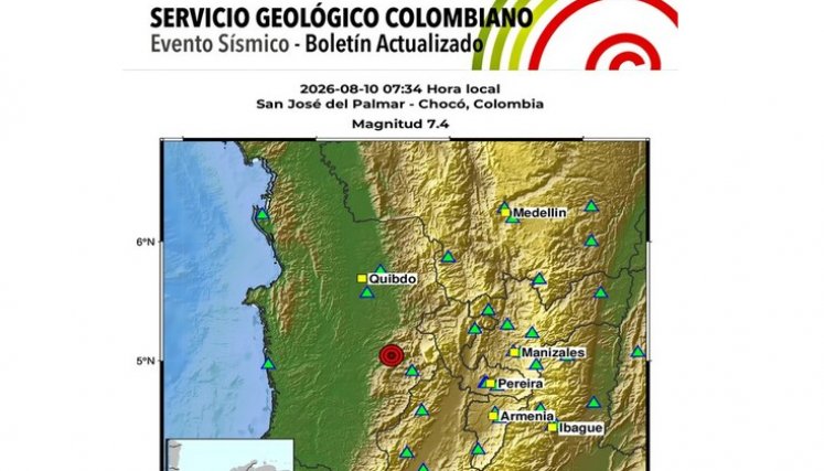 Se han reportado 21 réplicas del terremoto de 7,4 registrado en Colombia