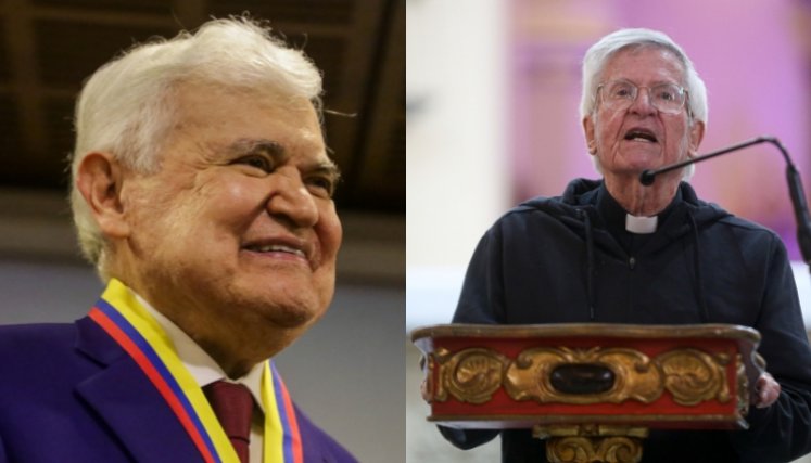 Jorge Barón y padre Diego Jaramillo. Fotos: Colprensa.