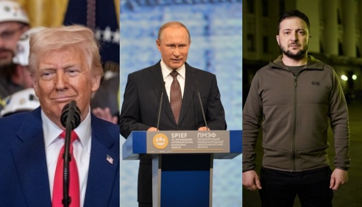 Trump, Putin y Zelenski. Fotos: Colprensa.