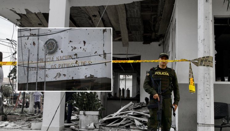 En imágenes: así quedó la estación de Policía de Los Patios tras el carro bomba. /La Opinión.