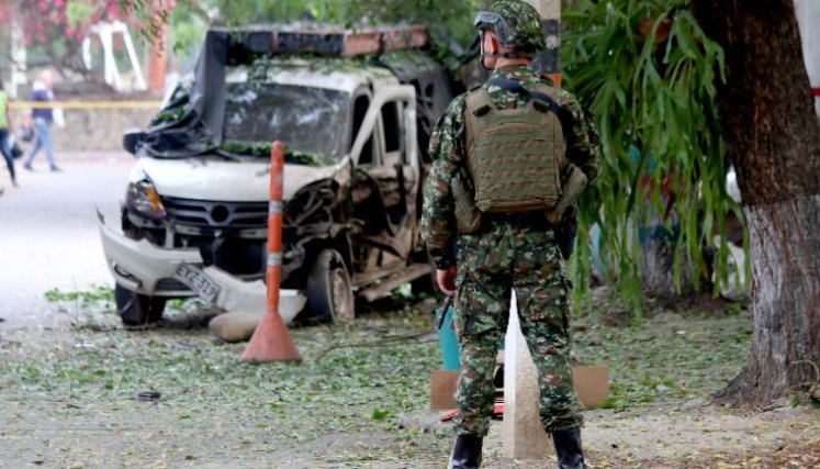 Atentado dinamitero en El Escobal: 4 policías y tres civiles heridos./Foto Carlos Ramírez