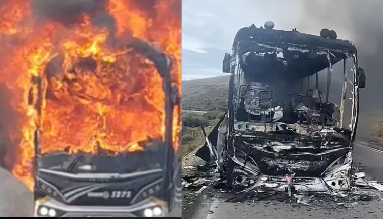 Incineran bus en el páramo de El Almorzadero, entre Santander y Norte de Santander