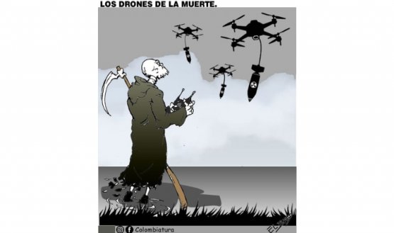 11-07-26 - Caricatura, Los drones de la muerte