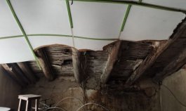 El desprendimiento de escombros de la cubierta del templo se agudizó con el terremoto del pasado lunes/Foto: Cortesía