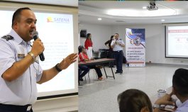 El coronel Carlos Otálora, director comercial de Satena, se reunió con empresarios y gremios del turismo, en Cúcuta. / Foto: cortesía Cámara de Comercio para La Opinión