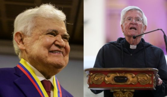 Jorge Barón y padre Diego Jaramillo. Fotos: Colprensa.
