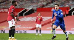 El colombiano James Rodríguez fue protagonista en el duelo ante los 'Diablos Rojos' de Manchester. Foto: AFP