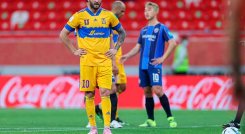 André Pierre-Gignac anotó un doblete en la victoria de su equipo Tigres ante el Ulsain Hyundai. Foto; AFP