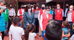 Las delegaciones diplomáticas de España y Colombia visitaron un centro de atención de niños y mujeres venezolanos en Villa del Rosario/Foto Cortesía
