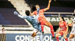 Imagen del duelo entre América de Cali y Ferroviária de Brasil por la final de la Copa Libertadores femenina 2020.  Cortesía: Conmebol