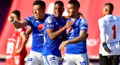 Millonarios se impuso 2-1 al América en Cali, por los cuartos de final de la Liga Colombiana. 