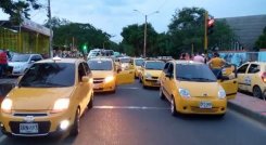 Taxistas hicieron plantón en Cúcuta./FOTO: Cortesía