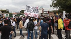 Plantón estudiantil.